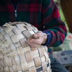 Owen Jones making an oak swill at Hatfield Living Crafts fair 2017